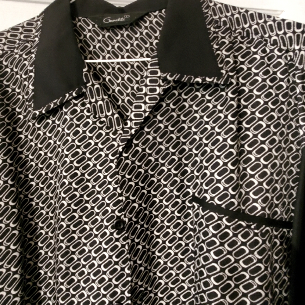 Men shirts short sleeve black and white